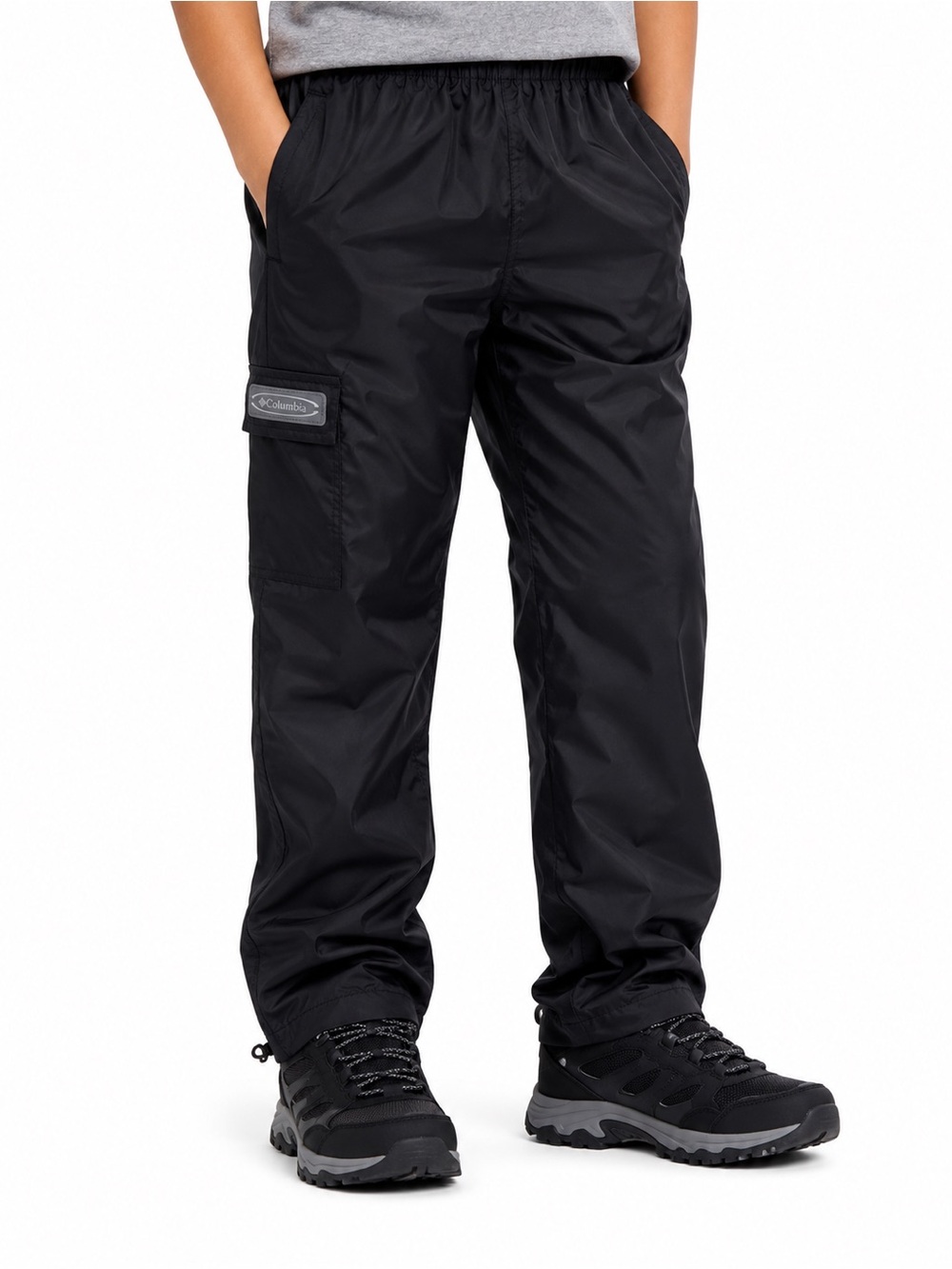 Columbia Youth Rain Pants Size 10/12 Black Waterproof Nylon Outdoor Hiking